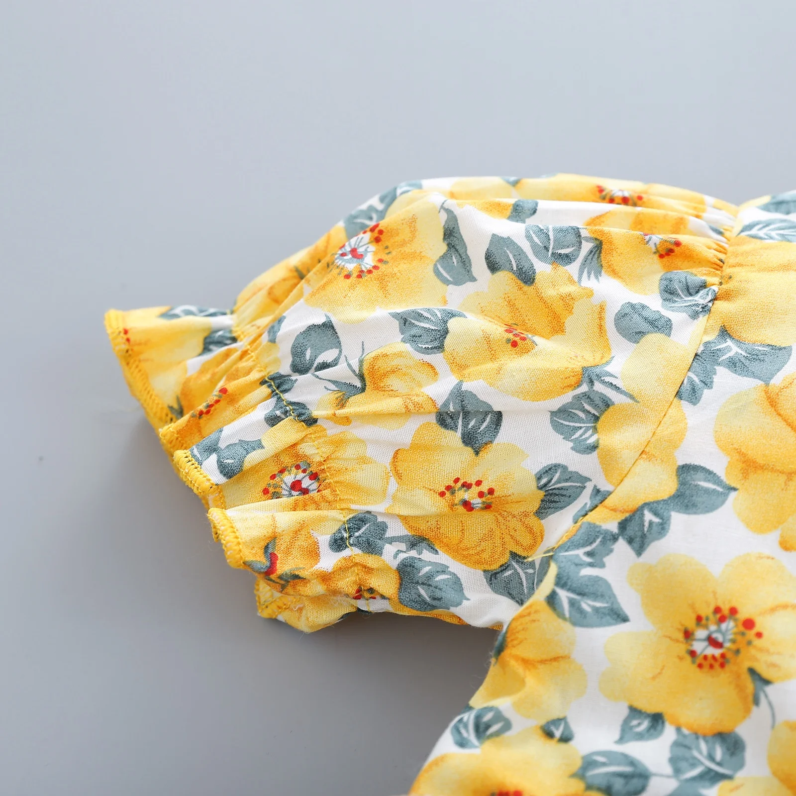 Wholesale Floral Princess Baby Girl Dress V Neck Summer Cotton Sleeveless Child Casual Dress For Elegant Children Dress 2024