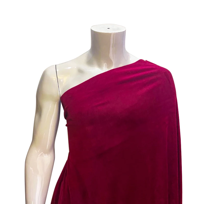 
Two Side Polyester Spandex Stretch Fabric Double Sides Soft Laminated fa Velvet/Velour Fabric 