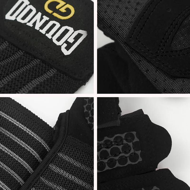 Customize Logo Weight Lifting  Workout Gloves with Wrist Wrap Support for Men  Full Palm Protection Fitness Gym Gloves