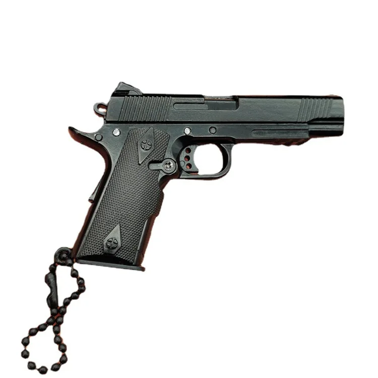 Металлический пистолет T095 модель 1:3 без надписей игрушечный 1911 Модель брелок для взрослых кулон мужчин