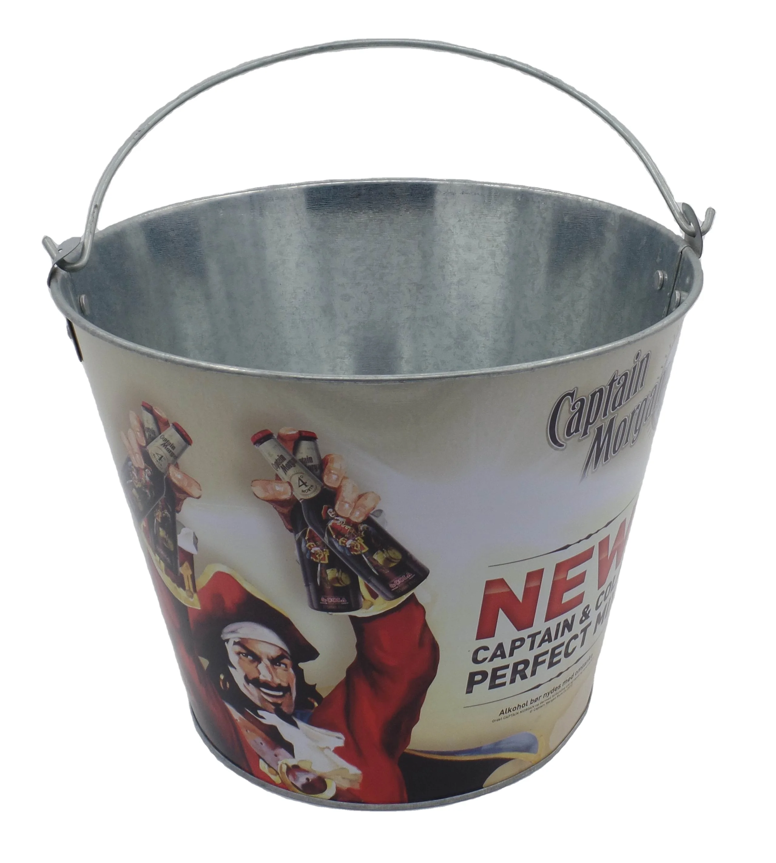 Metal ice bucket tin pail beer cooler 5 bottles holder