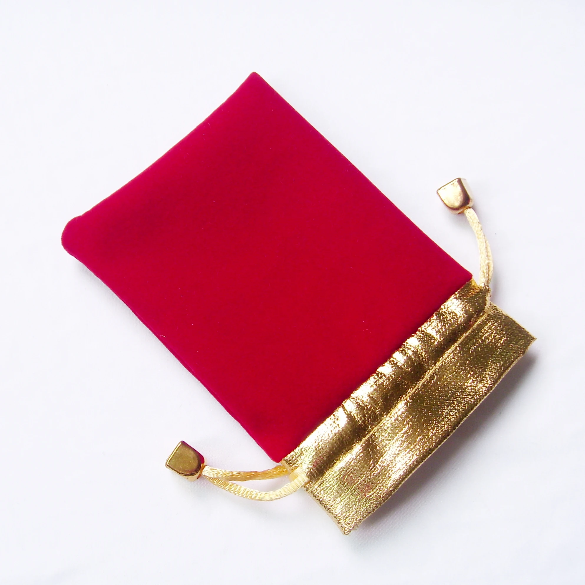 newest Custom logo Mini Velvet Drawstring Bag  Red velvet Bag