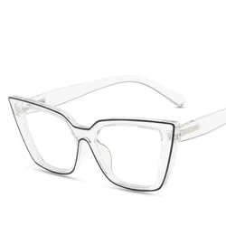 Triangle cat eye retro transparent anti blue light level mirror European and American fluorescent needle optical eyewear
