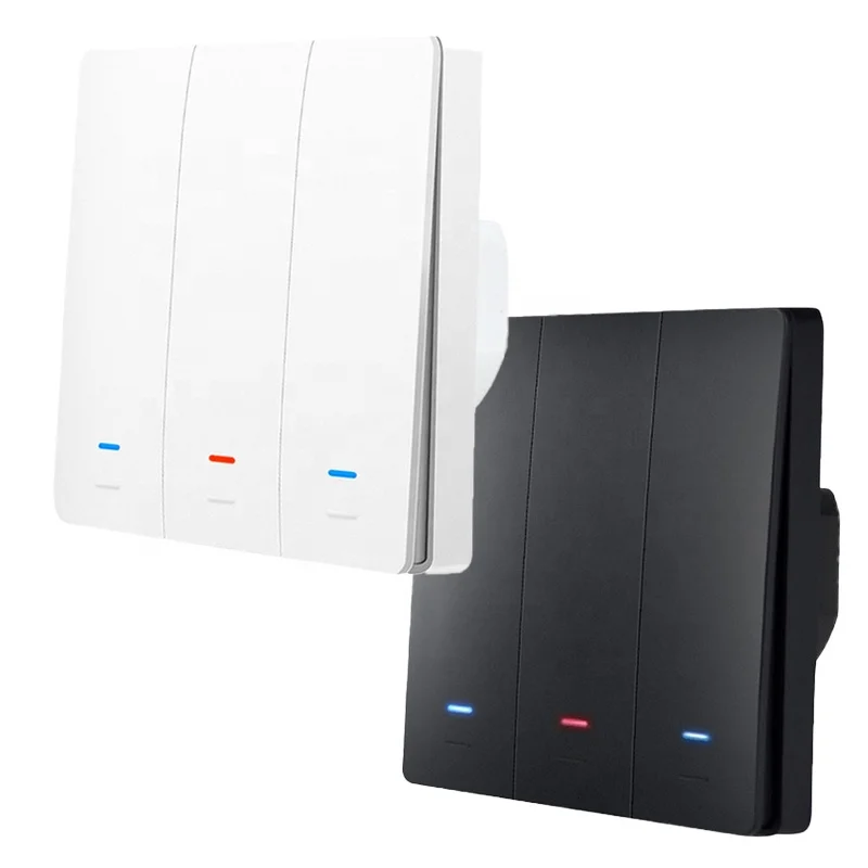 Беспроводной кнопочный выключатель Smart Life, европейский размер 86, голосовое управление, таймер, поддержка Alexa, Google Assistant, Wi-Fi, умный настенный выключатель с 3 клавишами