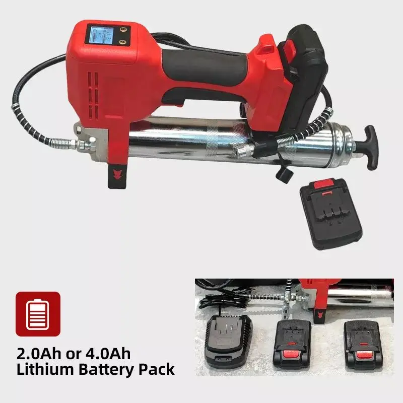 Portable Rechargeable LCD Display LED Light Electric Grease Gun Battery High Pressure Grease Guns Cordless Grease Guns Electric