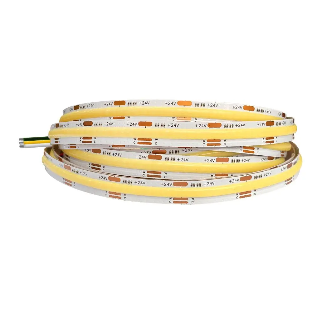 Потолочный шкаф 12V24V 8 мм COB 576 Бусины Двойной температуры низкого напряжения светодиодный гибкий супер яркий линейный светильник
