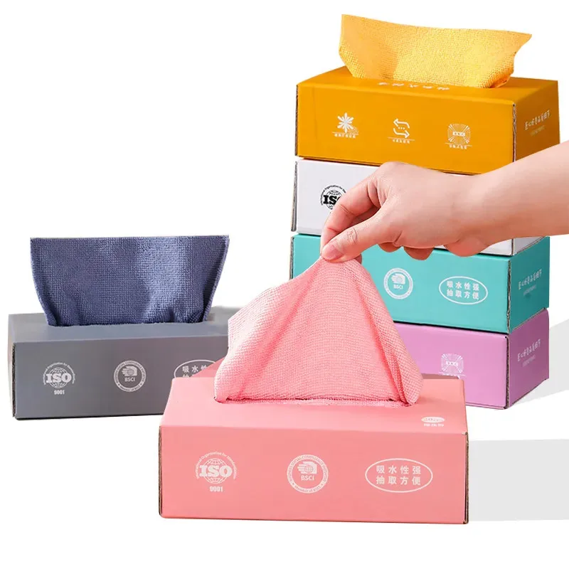 Microfiber Towel Absorbent Kitchen Cleaning Dishcloth Non-stick Oil Dish Rags Napkins Tableware Home Cleaning Towels