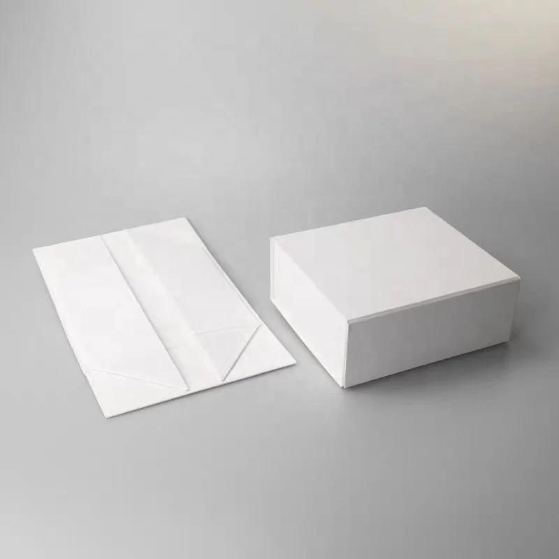 Wholesale Plain Square Collapsible White Magnetic Paper Gift Box Shoe Box Magnetic
