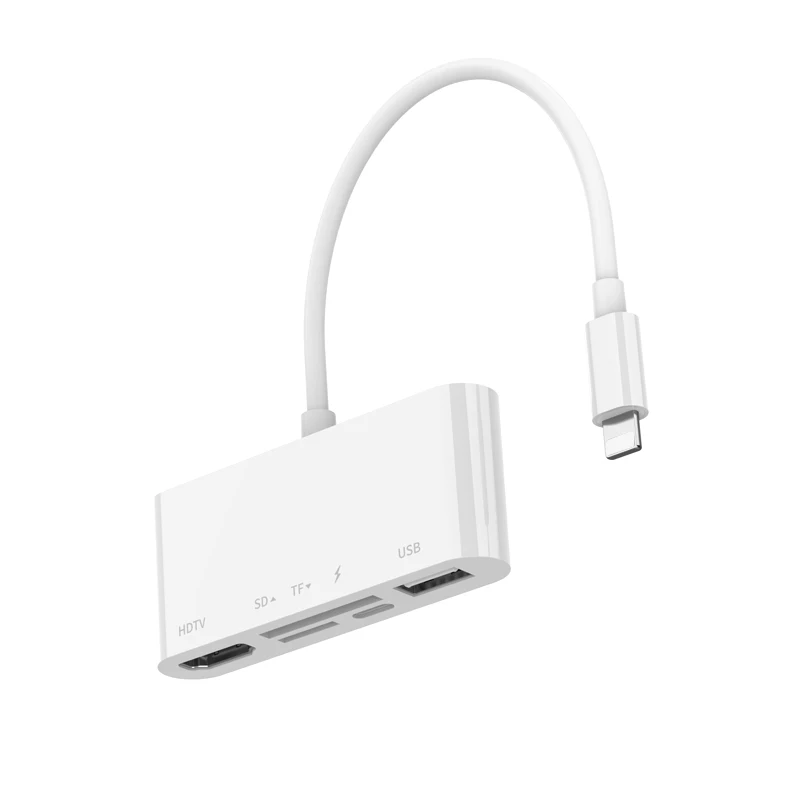  Адаптер-концентратор с поддержкой Youtube SD TF HDTV USB 8PIn считыватель зарядное устройство адаптер для iPhone
