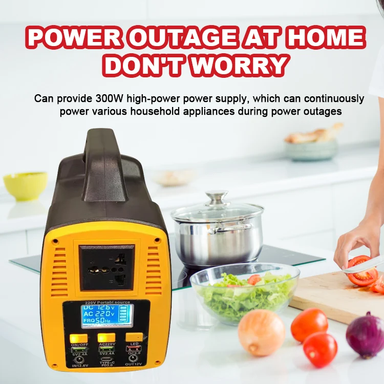 Camping Household Portable Solar Generator 220V 300 Watt Power Station