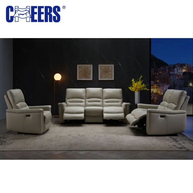 MANWAH CHEERS Factory  Promotion Modern living Room Leather Recliner sofa furniture