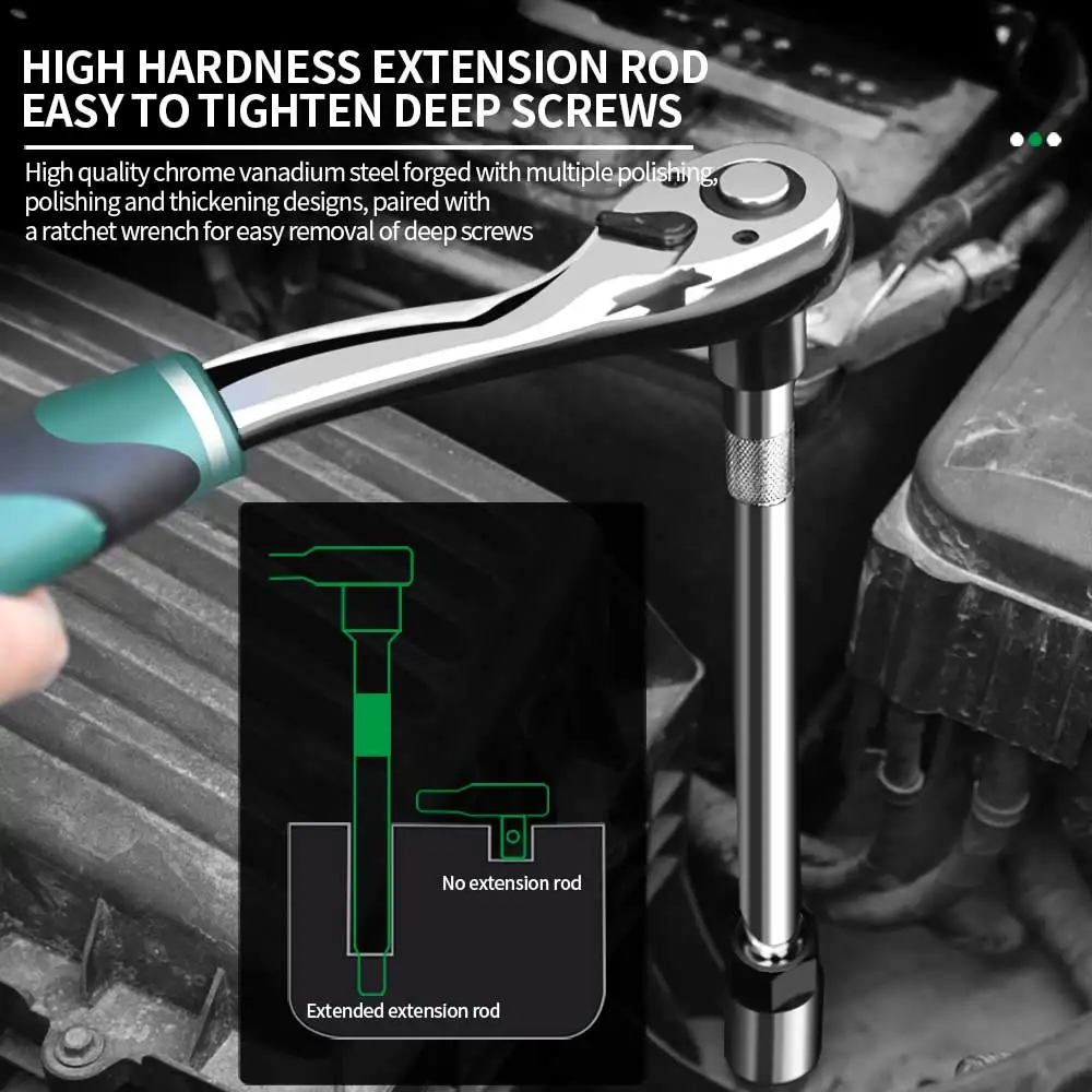 108Pcs Car Repair Tool Set 72T 1/2 1/4 Socket Ratchet Wrench Hand Maintenance Kits Toolbox Socket Set Universal Joint Accessory