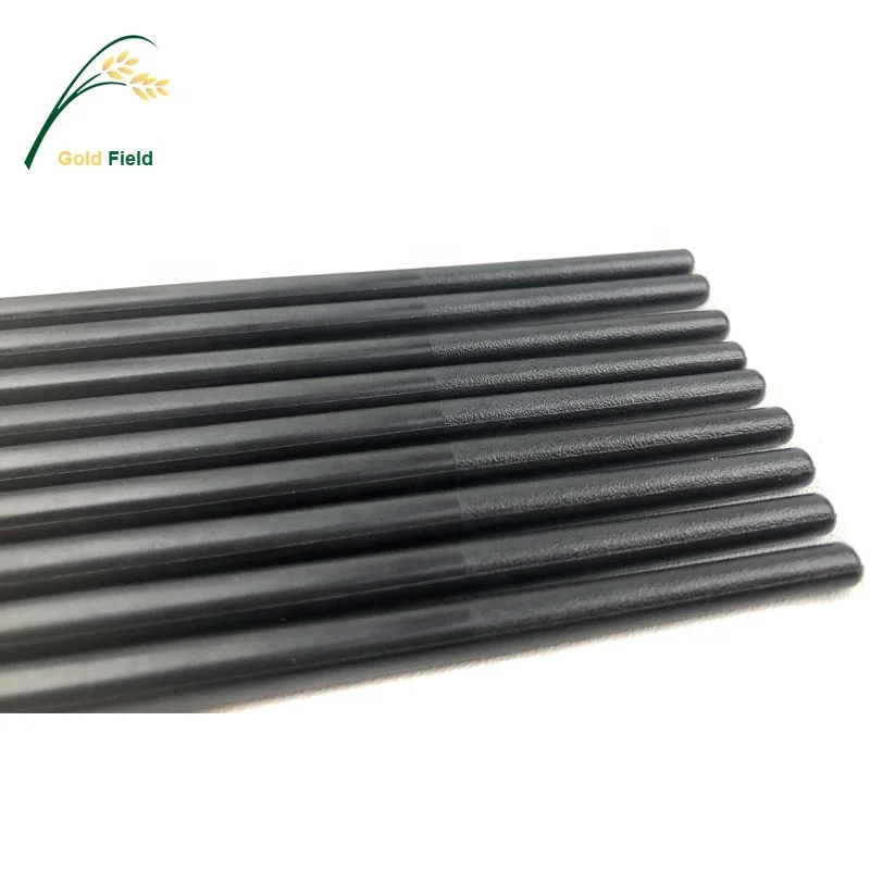 Hot-sale Black with Golden Banner Alloy  Chopsticks Washer Safe commercial use  PPS Fiberglass chopsticks 26CM