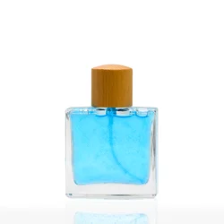 Custom Magnetic Lid Luxury 50 ml Men Cologne Bottle Packaging Blue Black Square Empty Glass 50ml Perfume Spray Bottle With Box