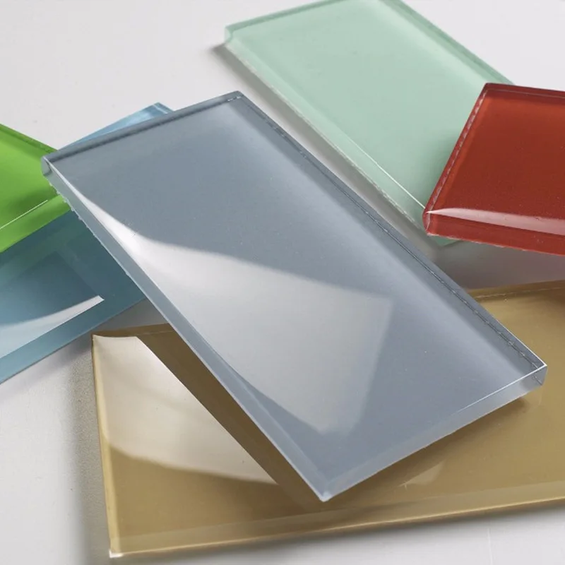 Colored Painted Glass Custom Factory Deep Processing Art Decorative Glass Blue Yellow Pink Green White