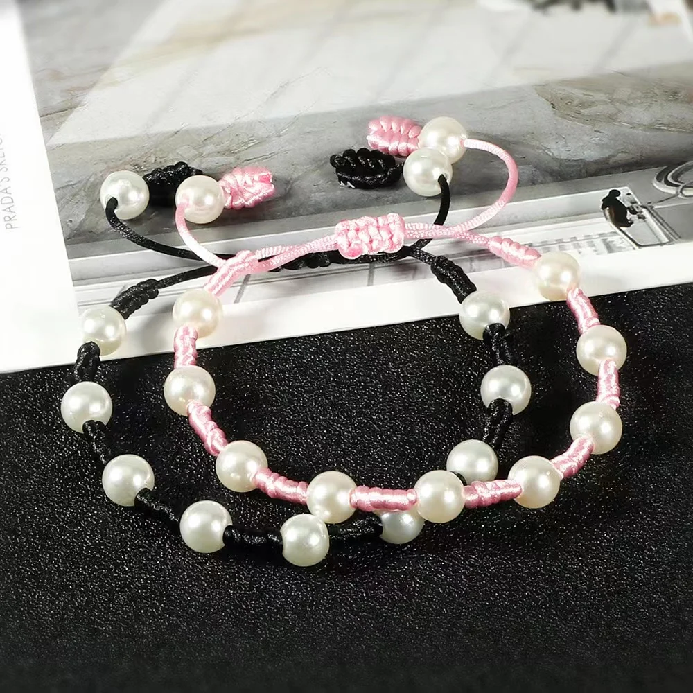 Bohemian Style Bracelet FreshWater Pearl Beaded Hand Woven Adjustable Bracelet