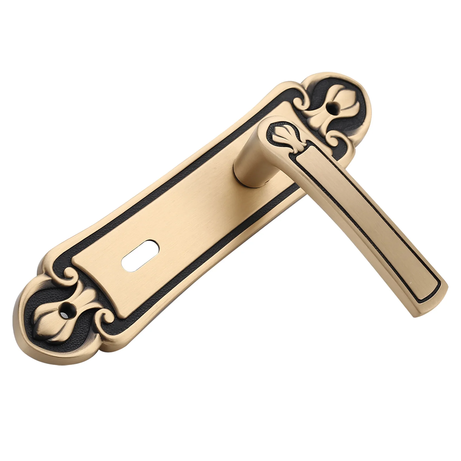 Filta Solid Brass Main Entrance Door Handle Luxury Oem Golden Supplier Door Handle With Plate