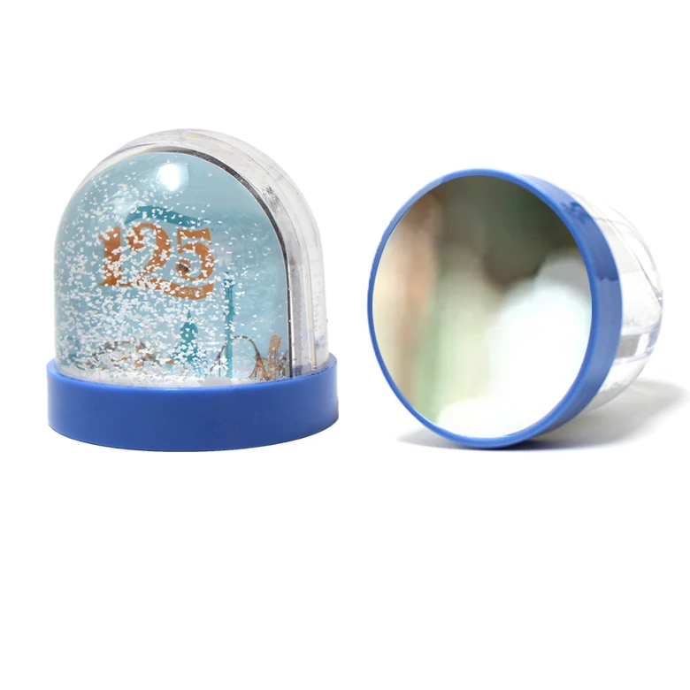 snow globe photo frame ball dome with glitter mirror plastic snow globe with frame