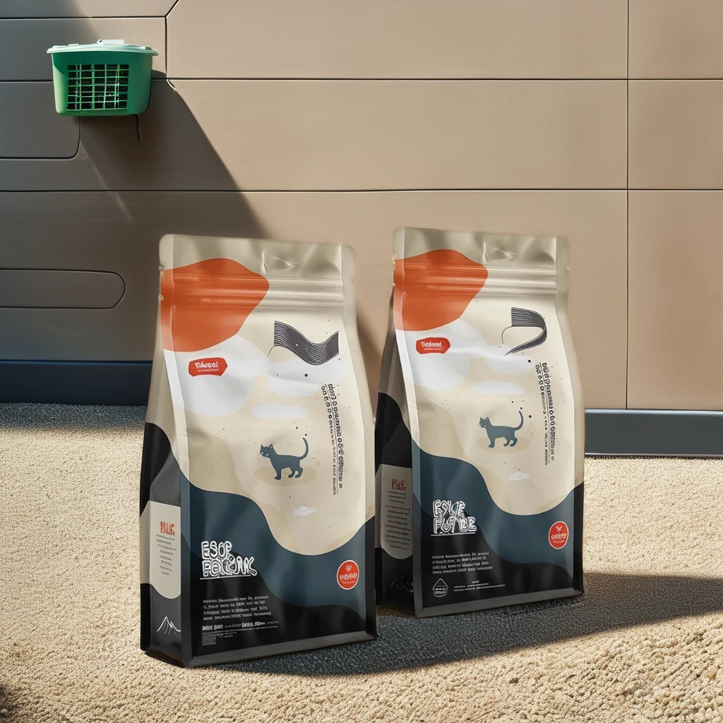 OEM Plastic Stand Up Pouch Big Size 5kg 10kg 15kg Handle Flat Bottom Resealable Zipper Pet Dog Food Packaging Bags