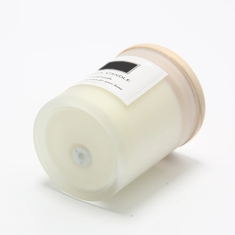 160g 200g White Frosted Double Wall Glass Candle Jars 12 oz Custom Logo Matte Candle Jars Glass with Lid in Bulk