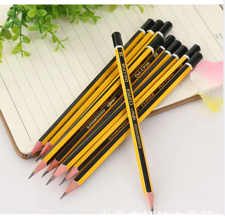 HB Pencil Customized Black Set Office & School Pencil Handmade Pen with Eraser Logo Poplar Wood Craft Wood 6151 2B Pencil Red