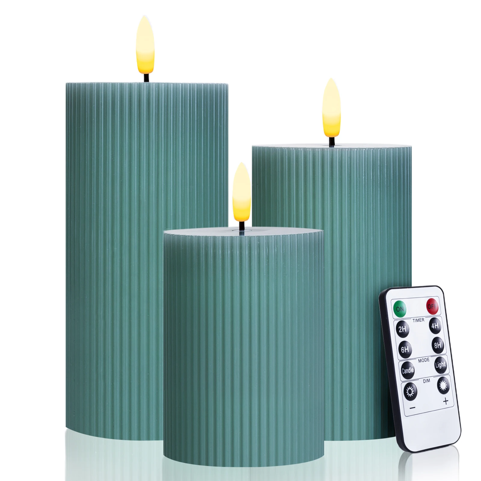 Wholesale ROHS Green Led 3D Candle Wax Realistic Led Remote Control Led Candles With Moving Flame Home Decor