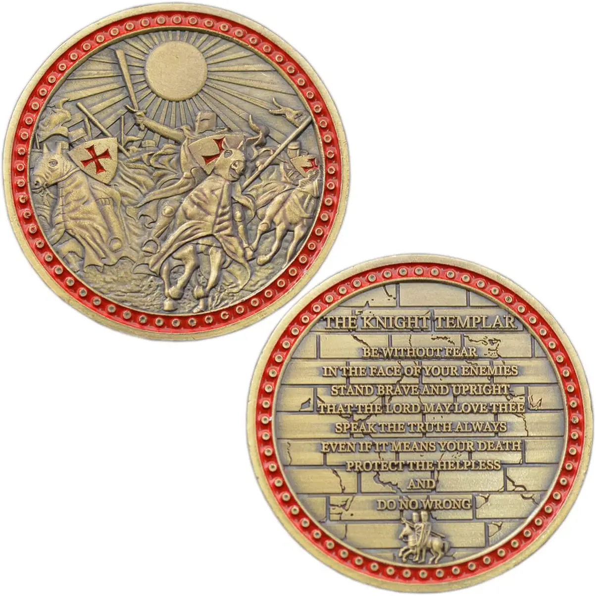 The Knight Templar metal Coin Put on the full ARMOR OF GOD Coin