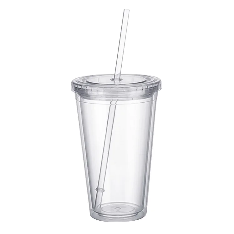 
wholesale water plastic tumbler with spout straw, clear glitter tumbler cup 