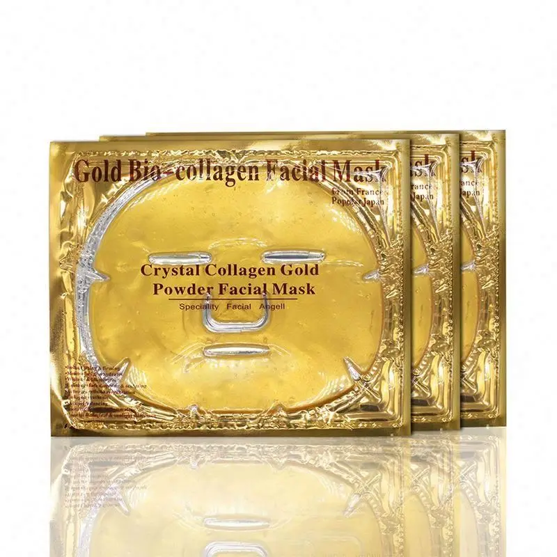 Коллагеновая маска для лица от частного производителя 24K Gold, увлажняющая Золотая маска для лица с кристаллами