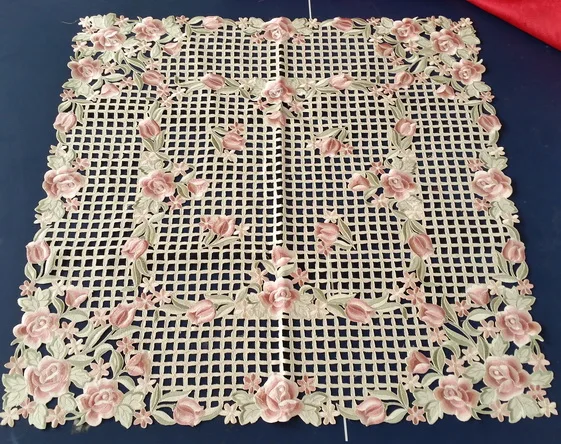 expensive embroidered tablecloth with cutwork
