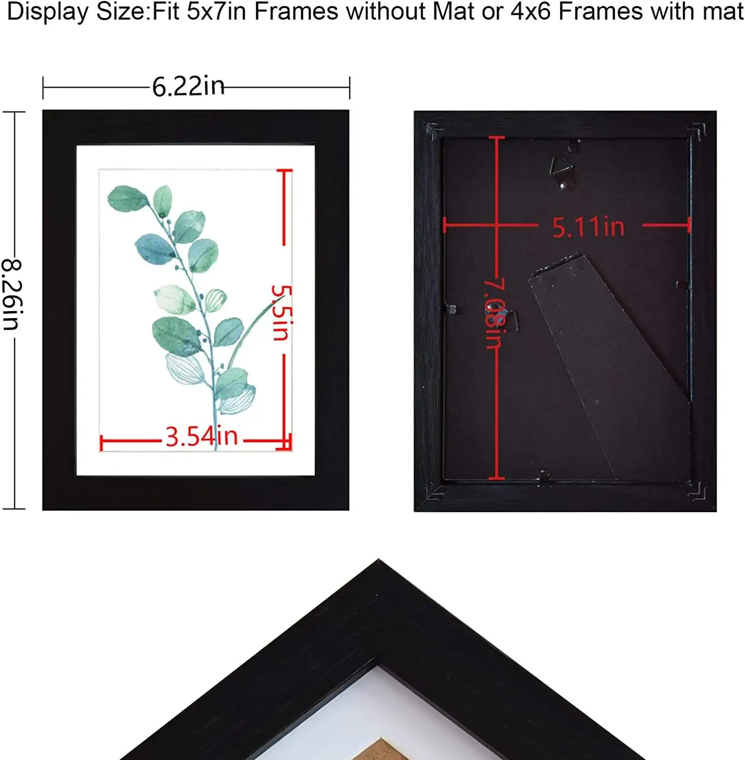 Picture Frames Black Display Pictures Frame Table Top or Wall Hanging Wood Photo Frames