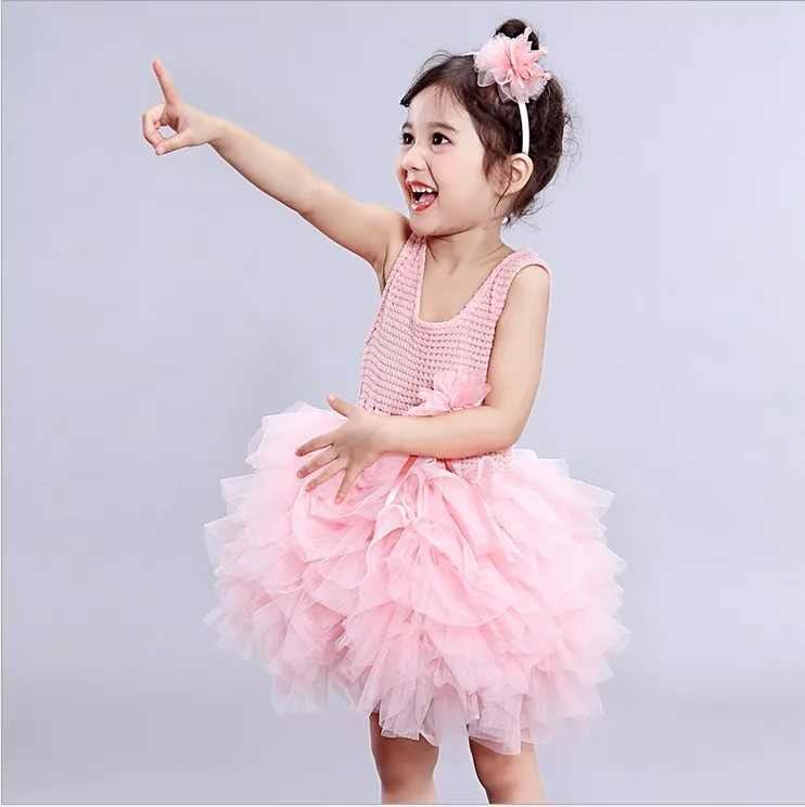 wholesale Baby Girl Plain Tutu Dress Girls Ruffle Party Dress