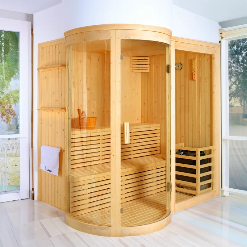 2 Person Solid Wood Traditional Indoor Sauna Rooms For The Home Full Spectrum Infrared Sauna Dome