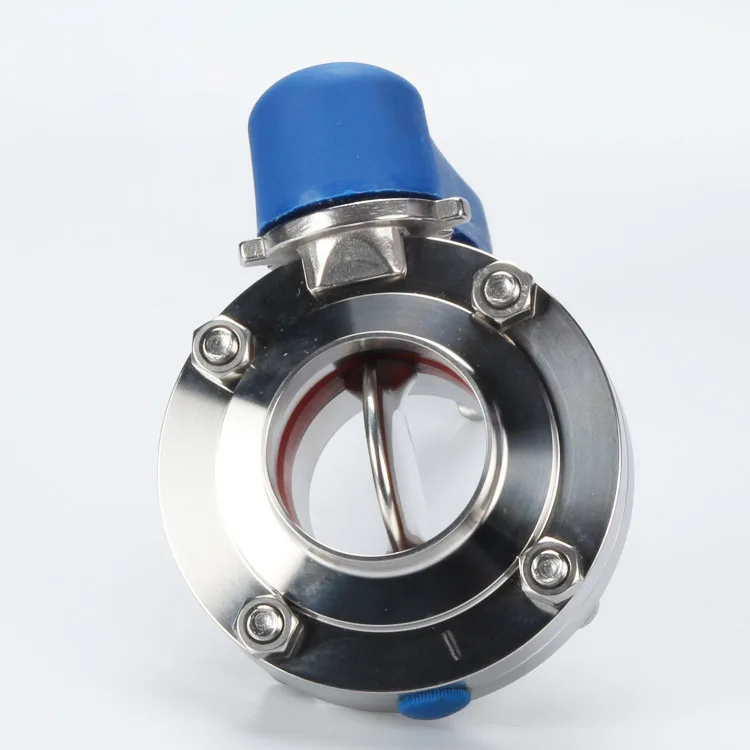 Sanitary Stainless Steel Welded Manual Butterfly Valve With Trigger Handle