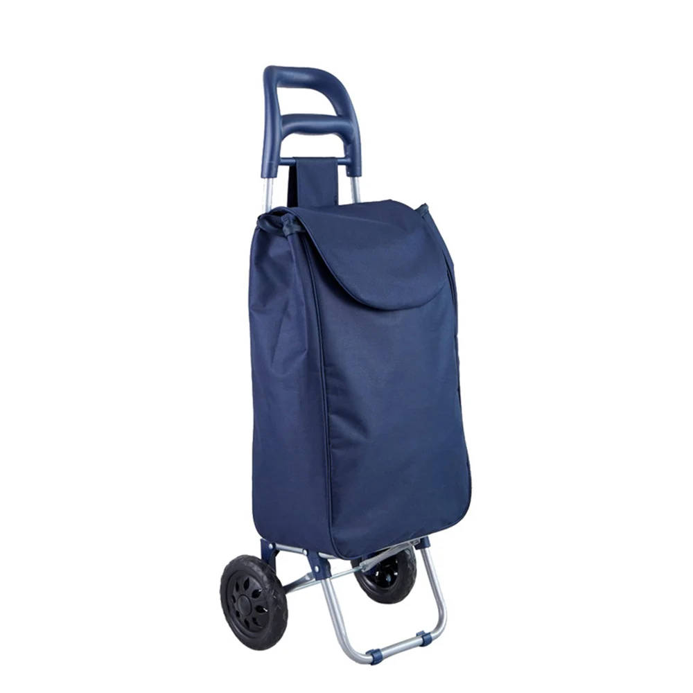 2 Wheel Foldable Shopping Bags Custom Shopping Trolley Bags Black Trolley Shopping Bags