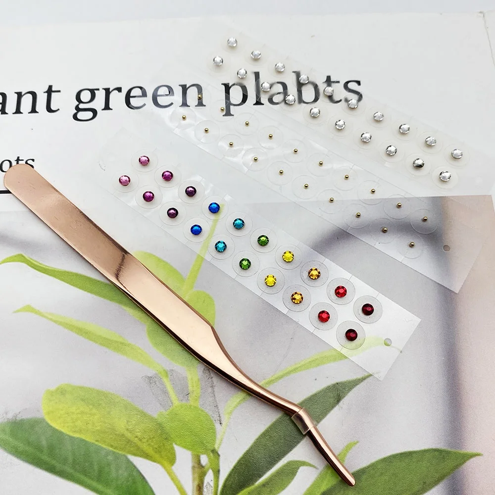 Bulk Auricular Therapy Acupoint Therapy Patch Crystal Ear Seeds Crystal Acupuncture Point Sticker Ear Seeds Acupuncture 24K Gold