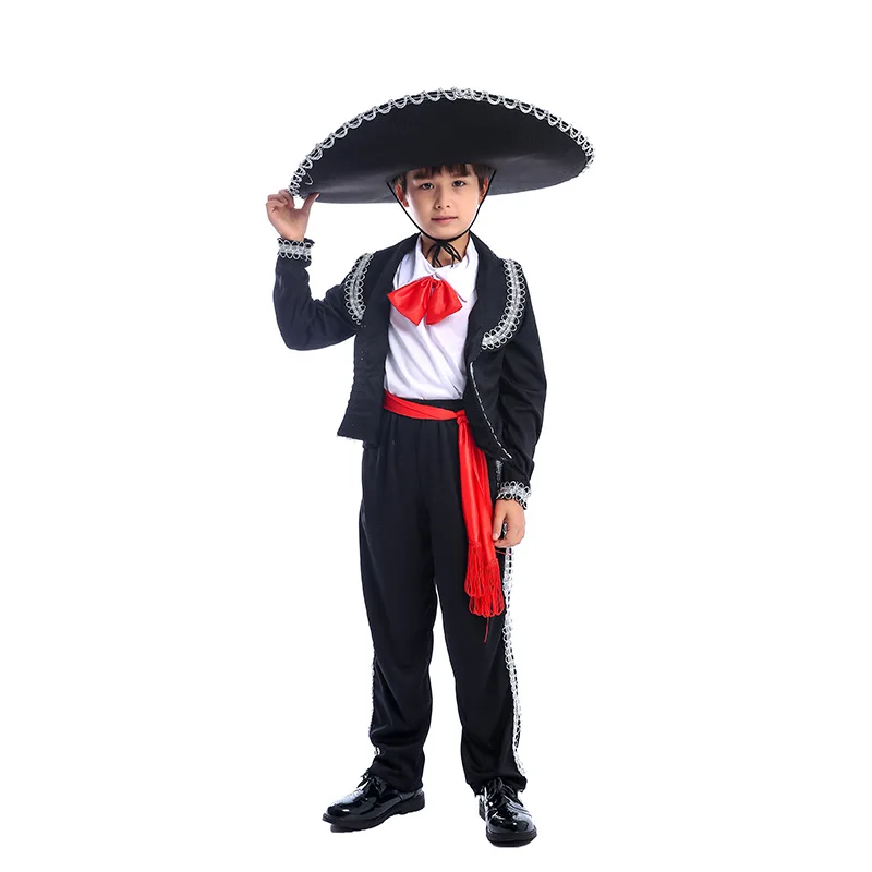 Best Sells Boys Traditional Mexican Ethnic Mariachi Amigo Matador Dancer Kids Halloween Carnival Party Costumes