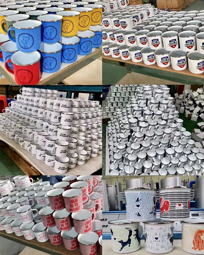 
Newest Small Size 6oz/180ml Enamel Mug Promotional Mug Coffee Metal Mugs With Custom Logo Stocked 