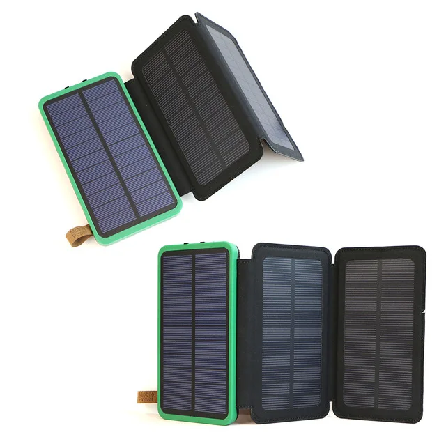 
 8000 мАч солнечный заряд Power Bank fodable панели солнечных батарей дополнительное зарядное устройство с 2 портами (стандарт ультра яркие светодиодные фонари для кемпинга на открытом воздухе  