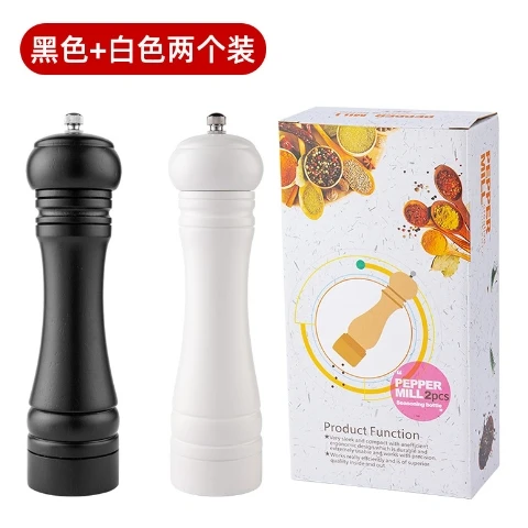 Cross-border set wooden pepper grinder manual pepper sea salt grinding tool household pepper mill ceramic mold core