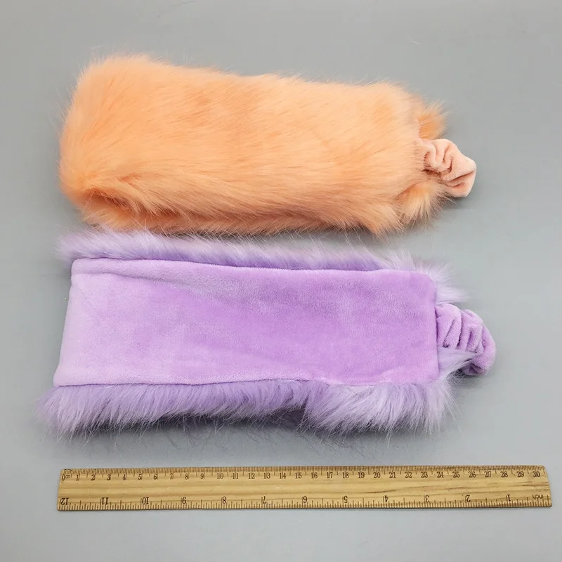 Повязка на голову из искусственного лисьего меха модная пушистая Лыжная шапка теплая головная повязка Эластичная