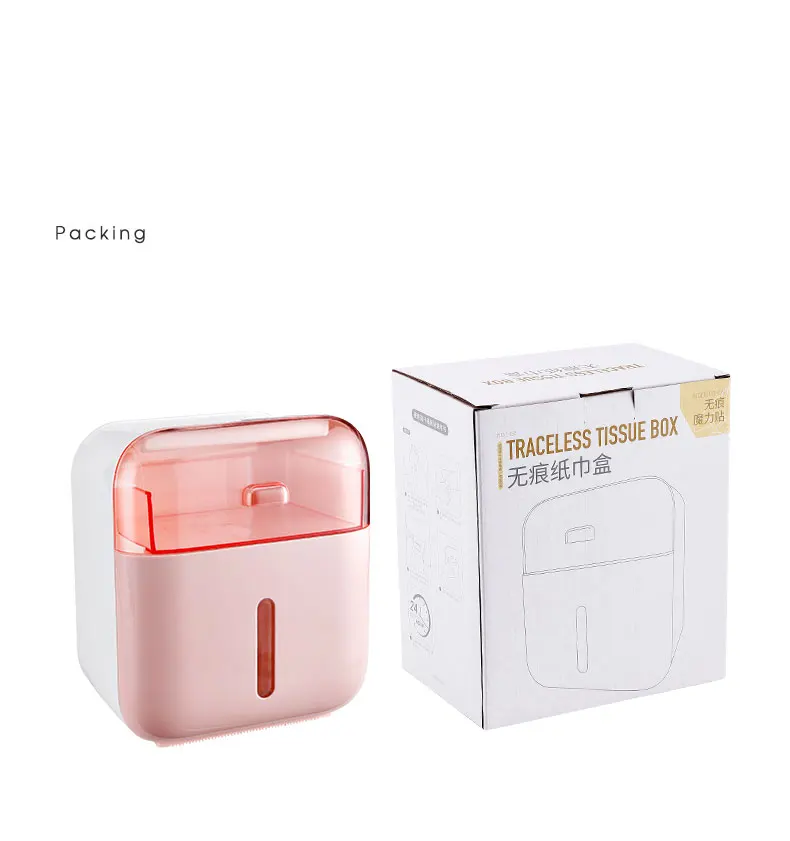 Wall-mounted plastic paper towel distribution box, multi-functional paper towel box