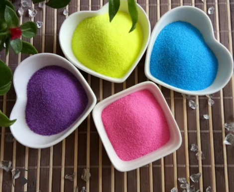 Stock colorful sand dye color sand for wedding decoration  colors for kids sand art act