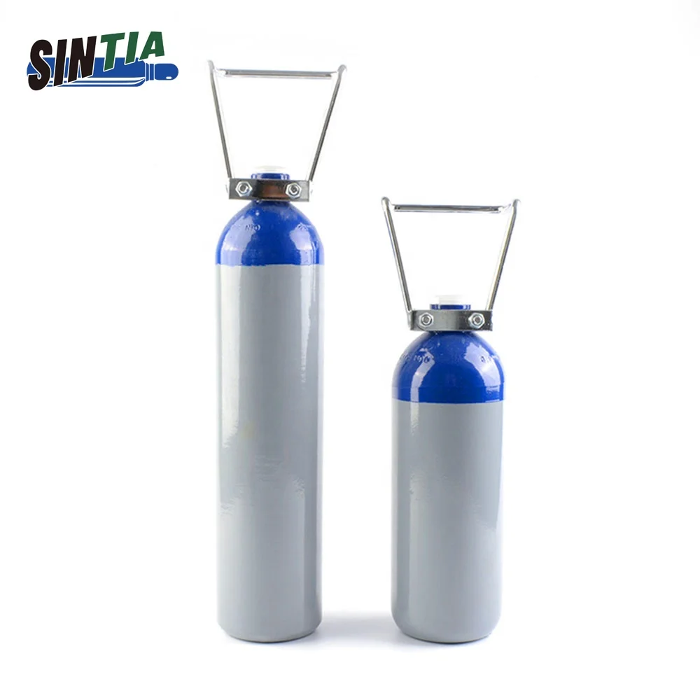 Argon Oxygen CO2 Helium Gas Price With High Pressure 2.7l Gas Cylinders And Steel Handle Valves