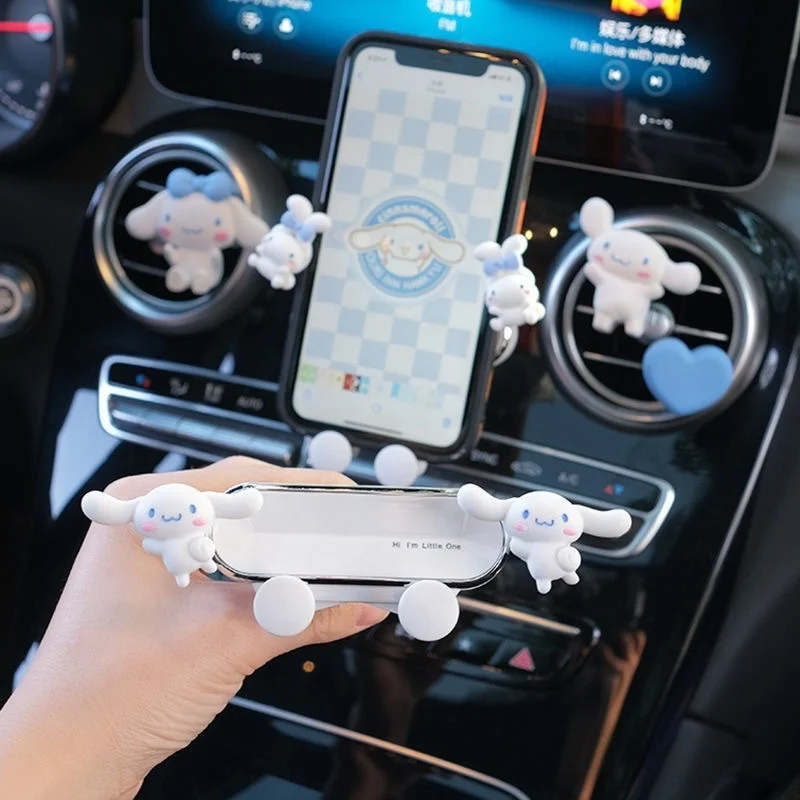 Car mobile phone holder, car air outlet, gravity, cute cartoon navigation stand