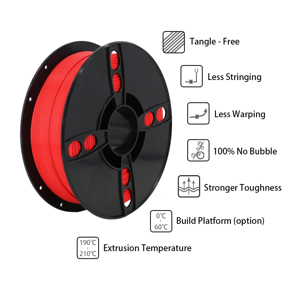 2021 New China Manufacturer Pla Filament 1kg 340m 3d Red