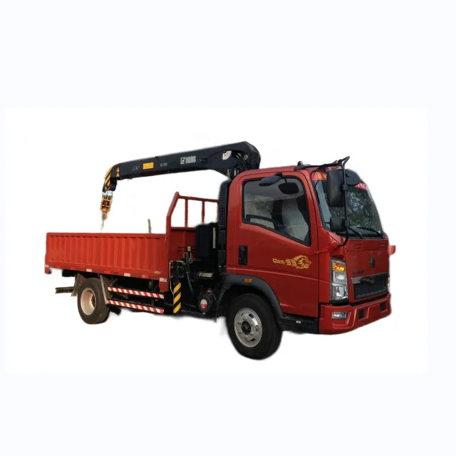 SINOTRUK HOWO 4X2 5ton 7ton 129hp lorry mounted crane truck