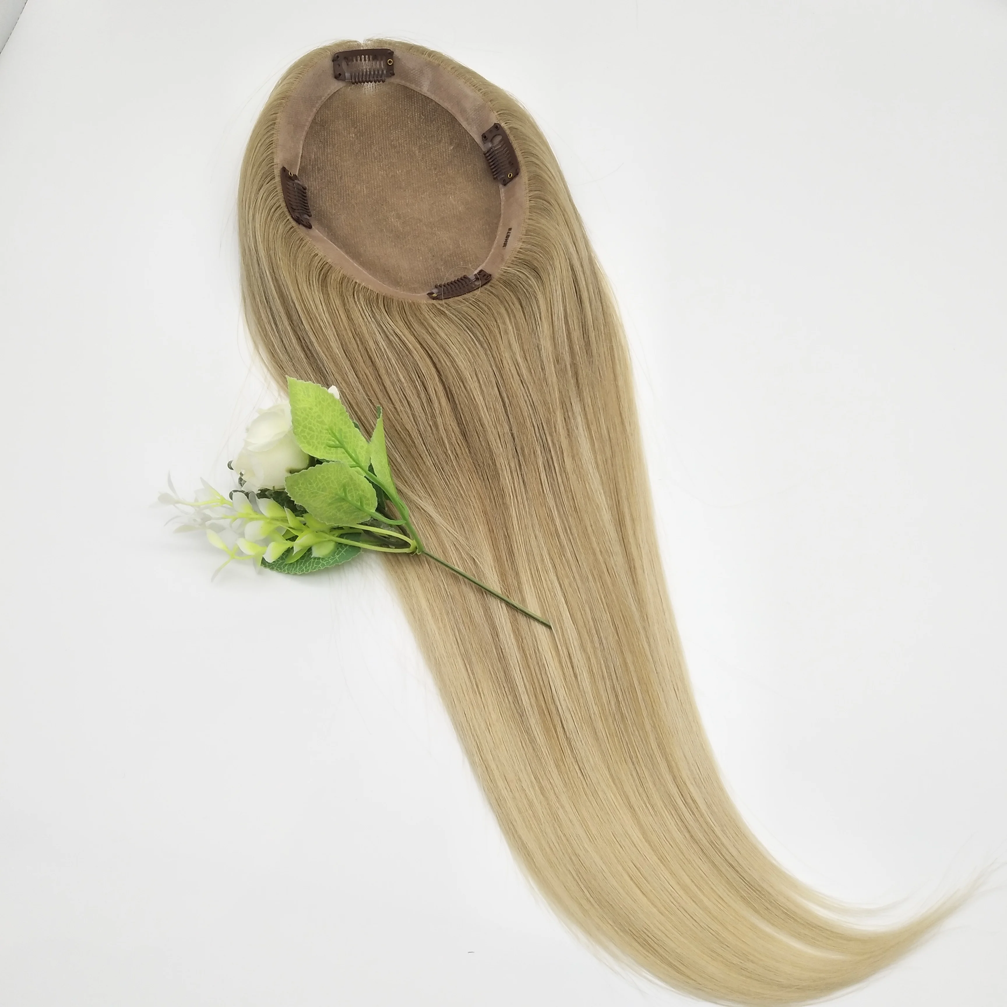 
100% European hair topper for women mono hair balayage topper human hair toupee for women 