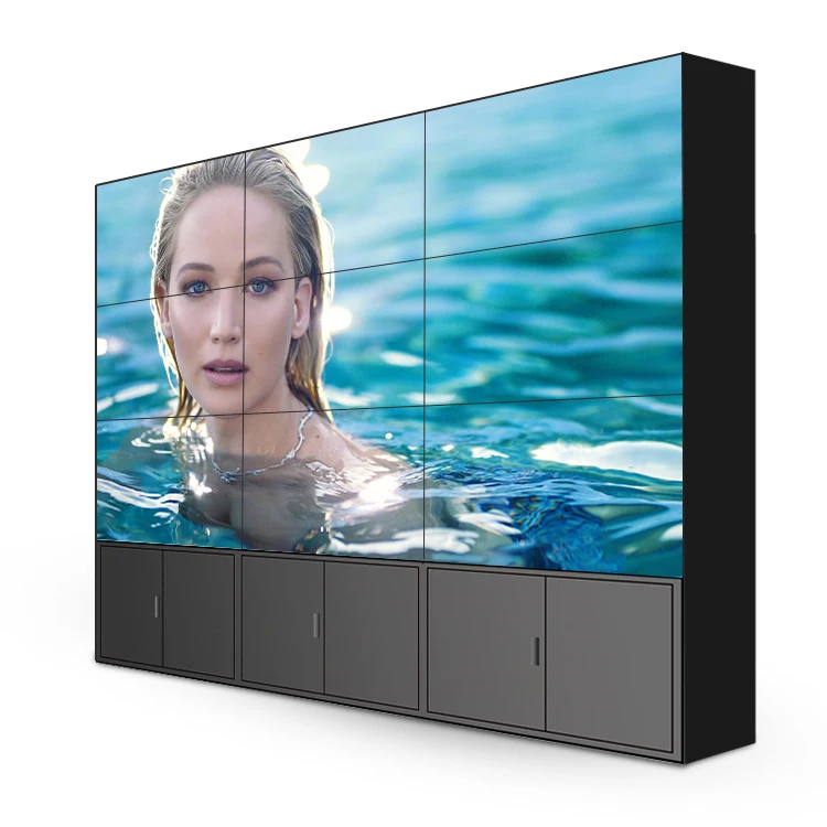 55 65 inch indoor seamless videowall ultra narrow bezel full color 4k 2x3 3x3 mutti screen lcd tv display video wall