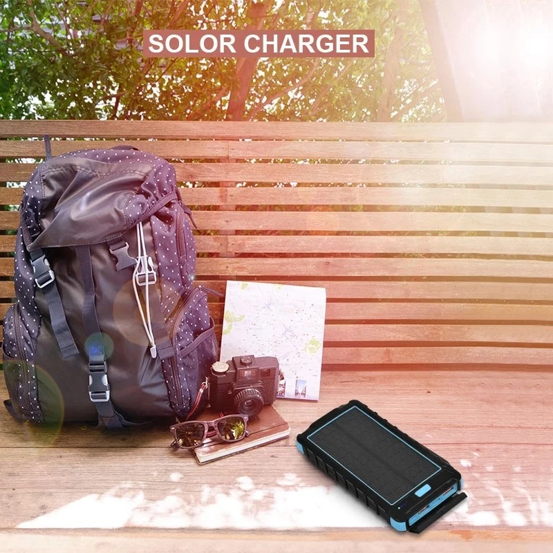 Trending Products Rechargeable Battery Solar Power Bank 10000 Mah Portable Outdoor Power Bank For Smartphone
